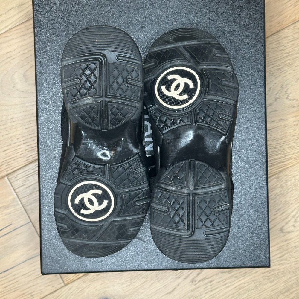 Chanel 15P Black Suede and Leather Sneakers - Picture 8 of 12